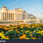 stock-photo-archaeological-museum-of-macedonia-and-bridge-of-the-civilizations-in-downtown-of-skopje-410450917